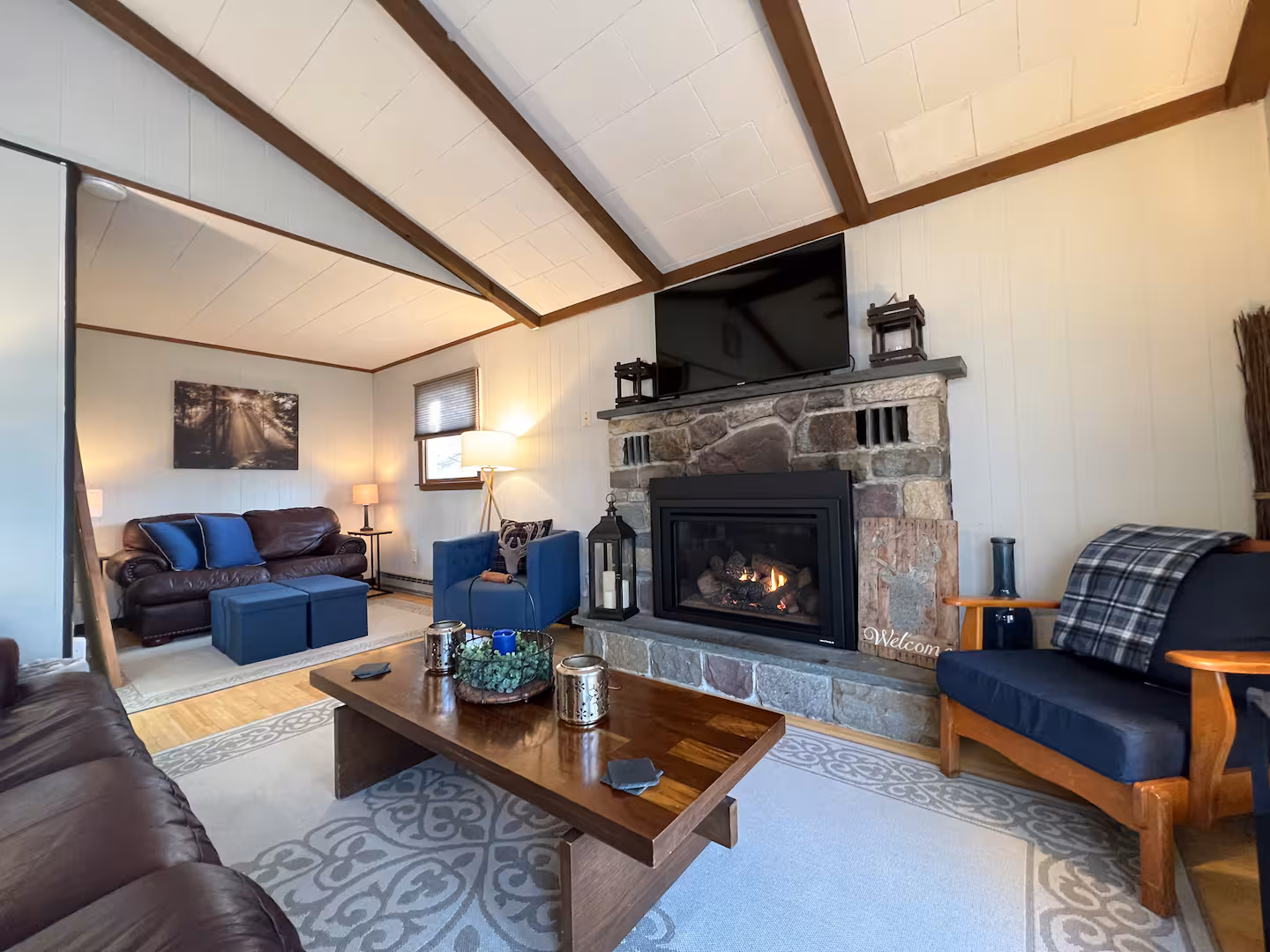 The Plaid Cabin living room managed by BIG Rental Properties